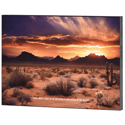 Desert Sunrise Wall Plaque - I Will Make A Way 14X10 Inches