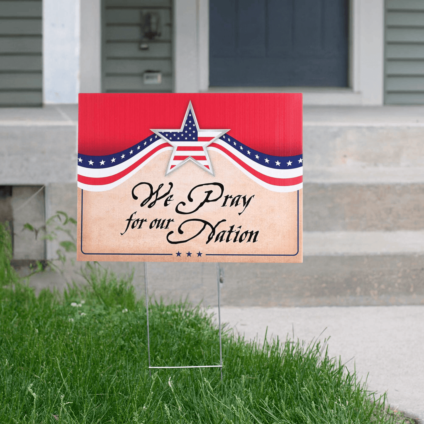Patriotic We Pray For Our Nation Yard Sign Set