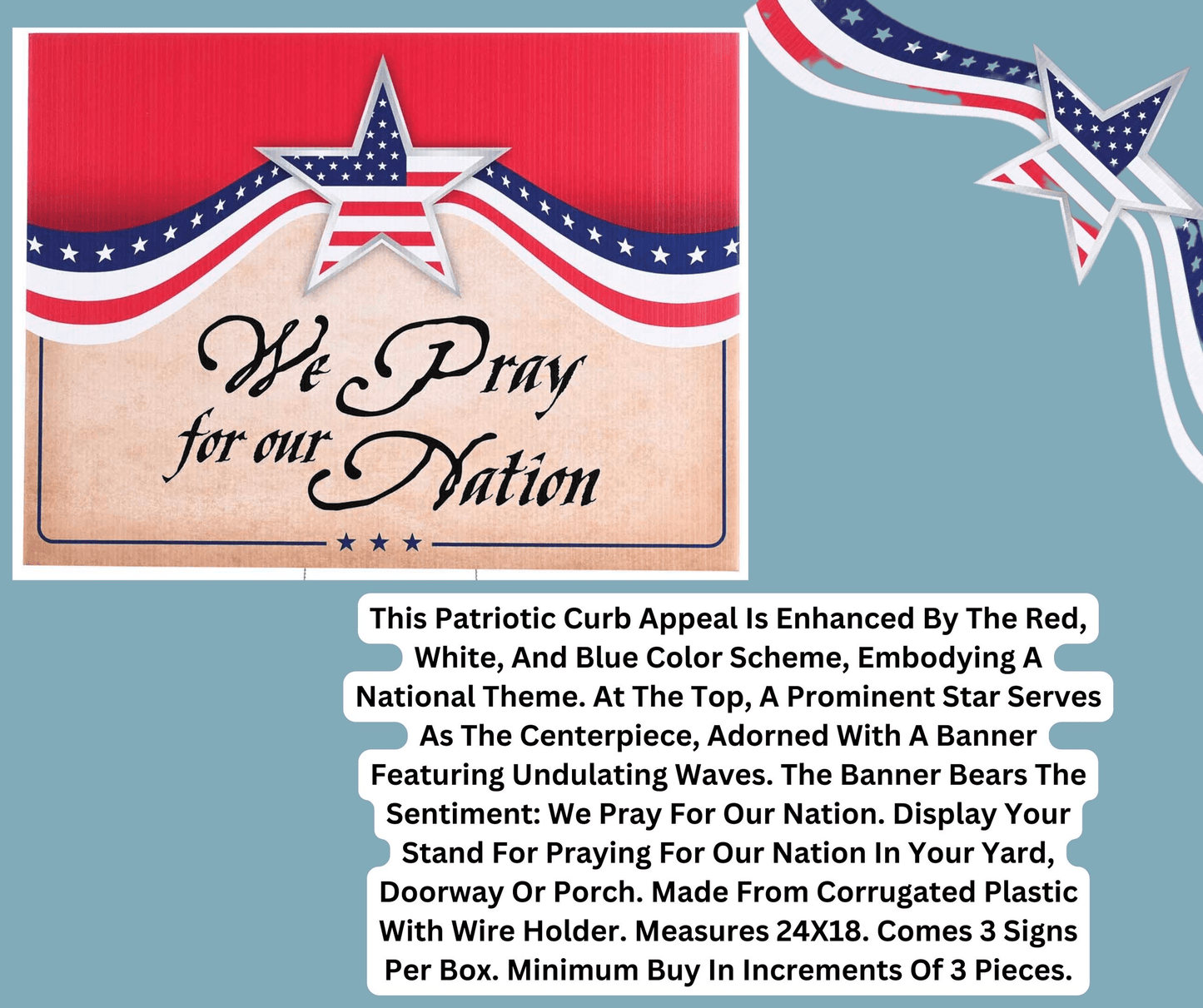 Patriotic We Pray For Our Nation Yard Sign Set