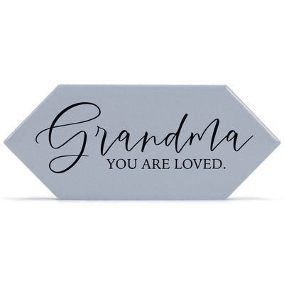 Grey Ceramic Picket Tile - Grandma You Are Loved