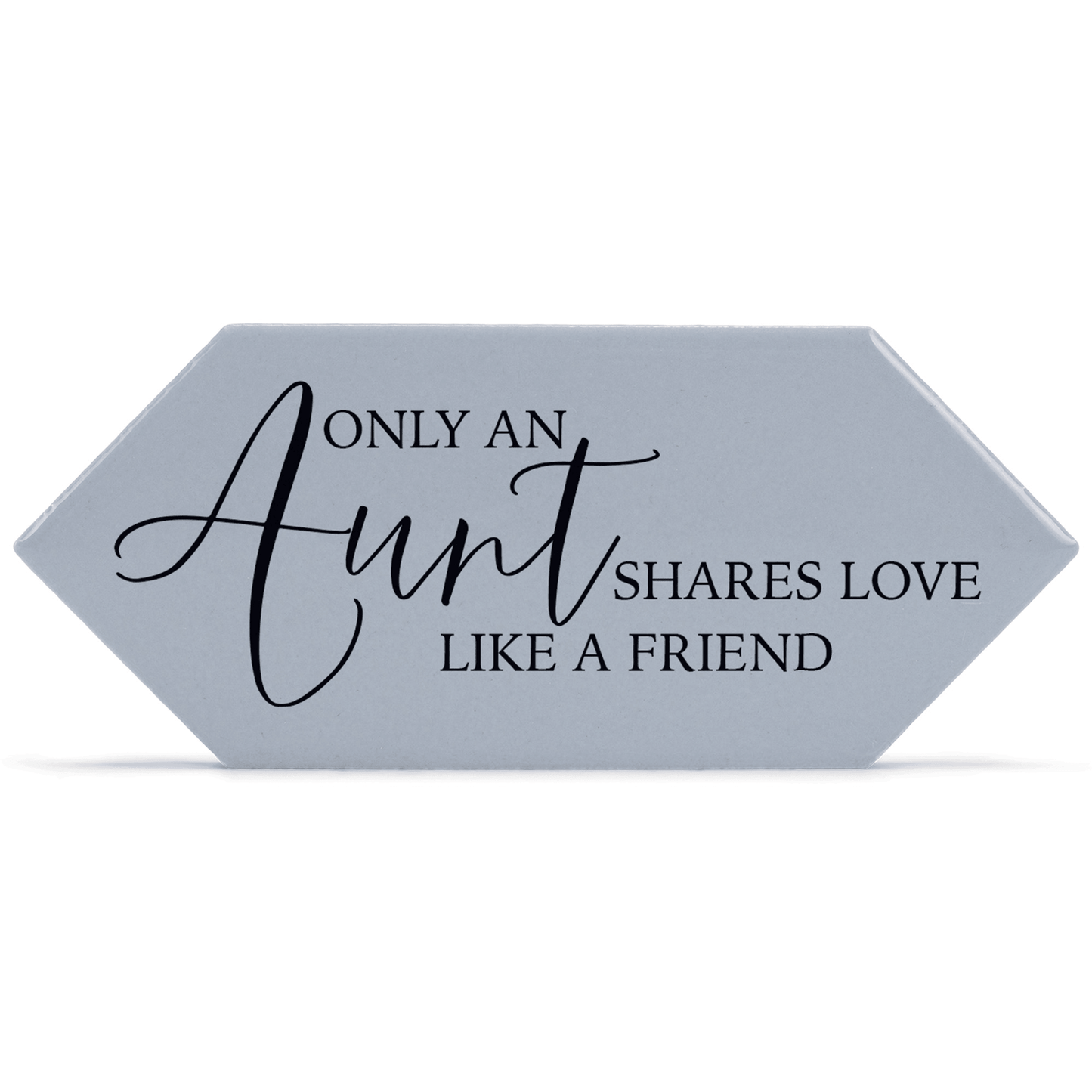 Aunt's Love Grey Ceramic Picket Tile With Easel