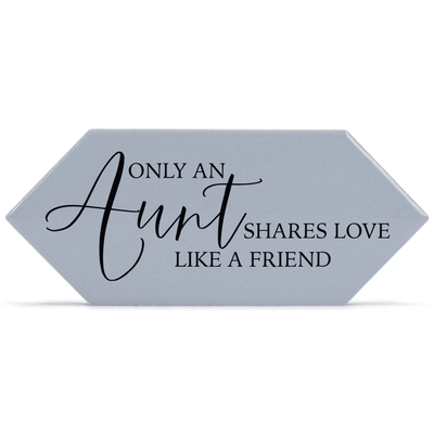Aunt's Love Grey Ceramic Picket Tile With Easel