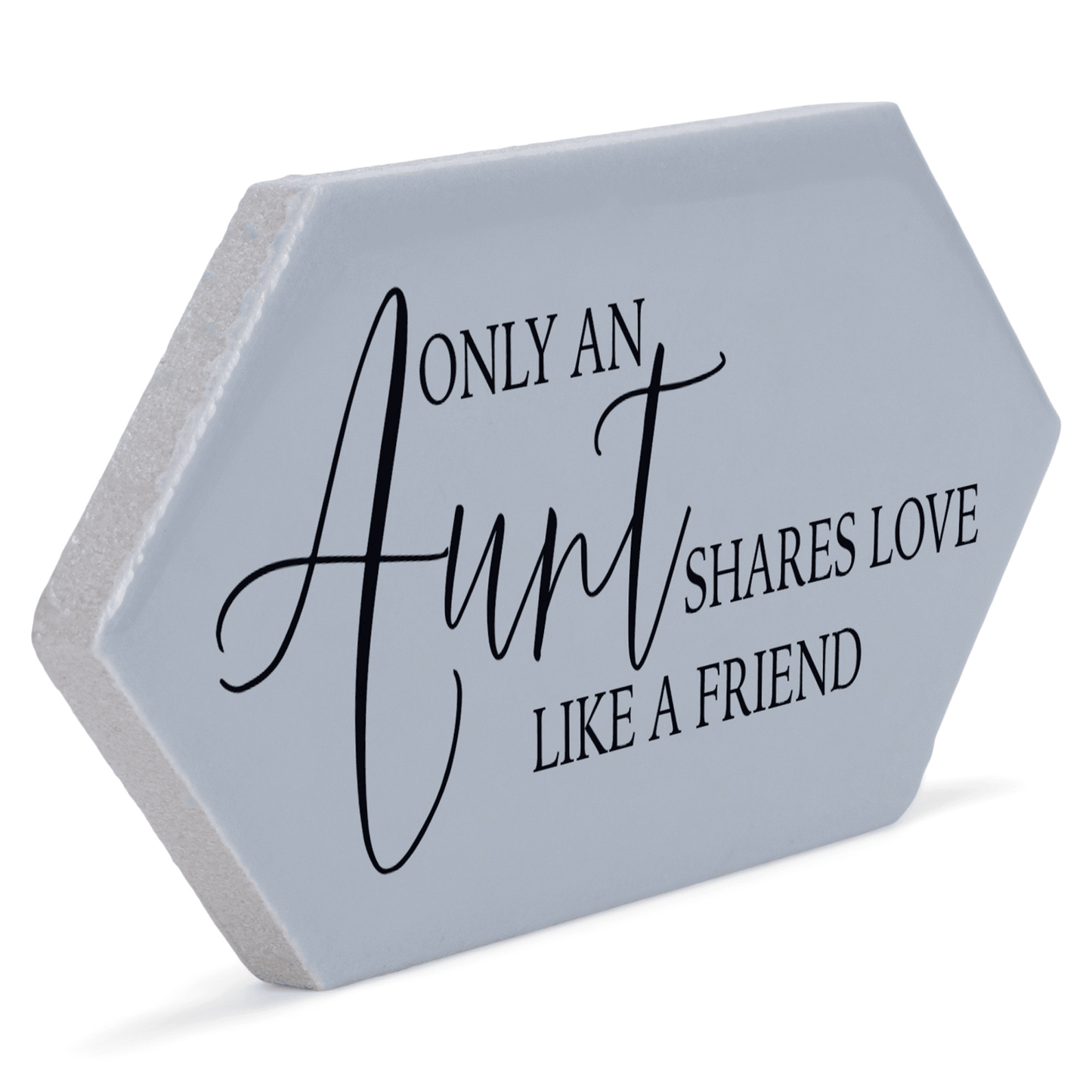 Aunt's Love Grey Ceramic Picket Tile With Easel
