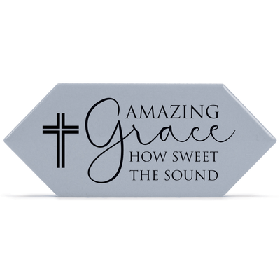 Grey Ceramic Picket Tile With Heartfelt Sentiment