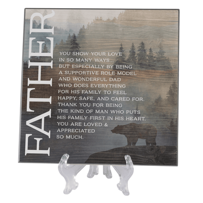 Charcoal Gray Ceramic Wall Tile - Father, You Show Your Love