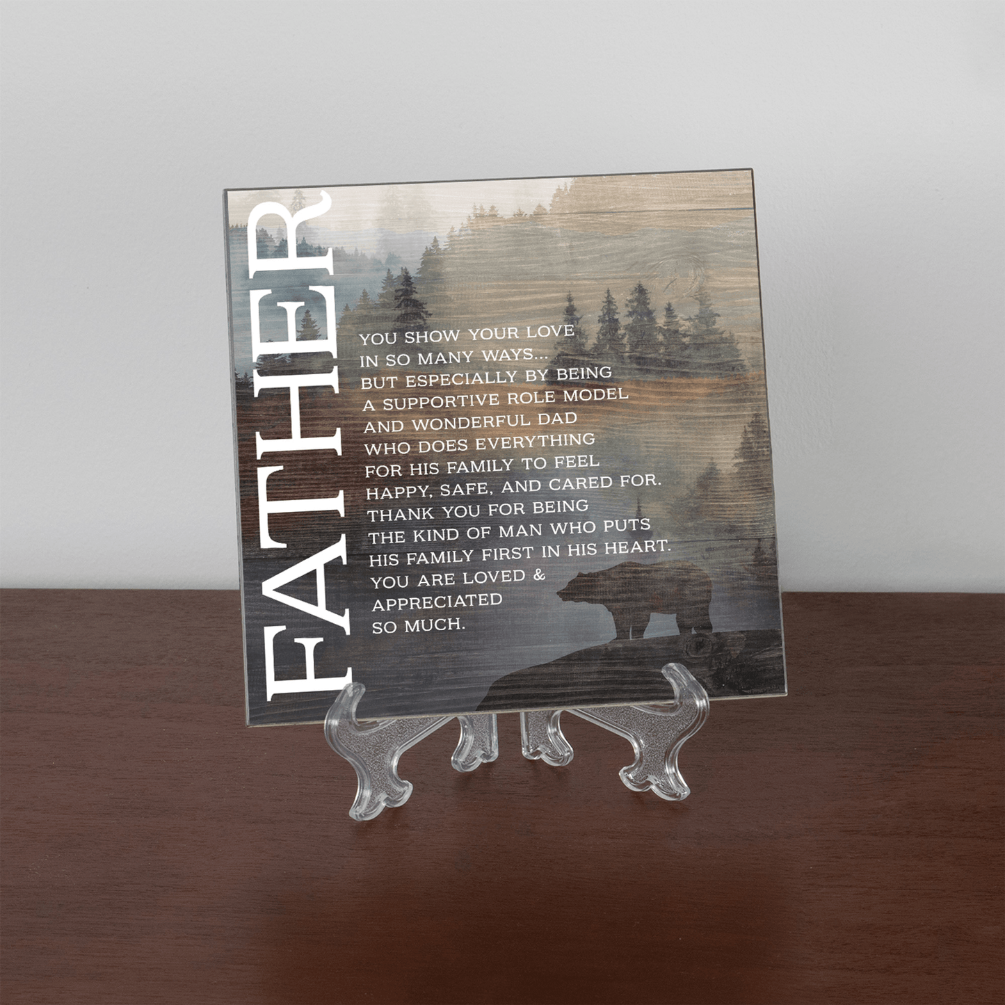 Charcoal Gray Ceramic Wall Tile - Father, You Show Your Love