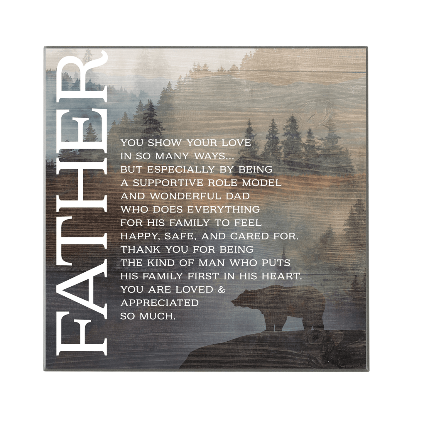Charcoal Gray Ceramic Wall Tile - Father, You Show Your Love