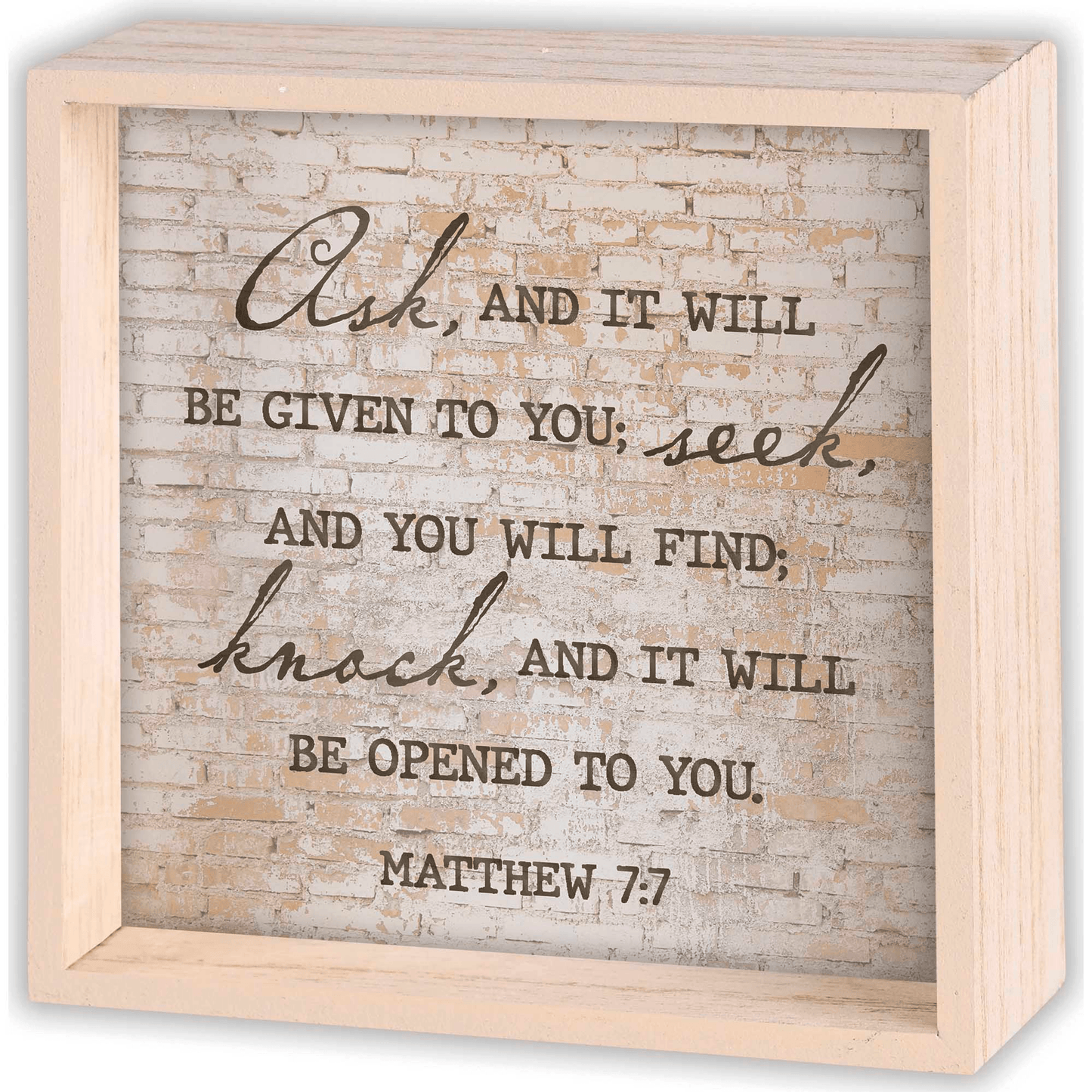 Inspirational 2-Sided Tabletop Art With Scripture And Motivational Quote