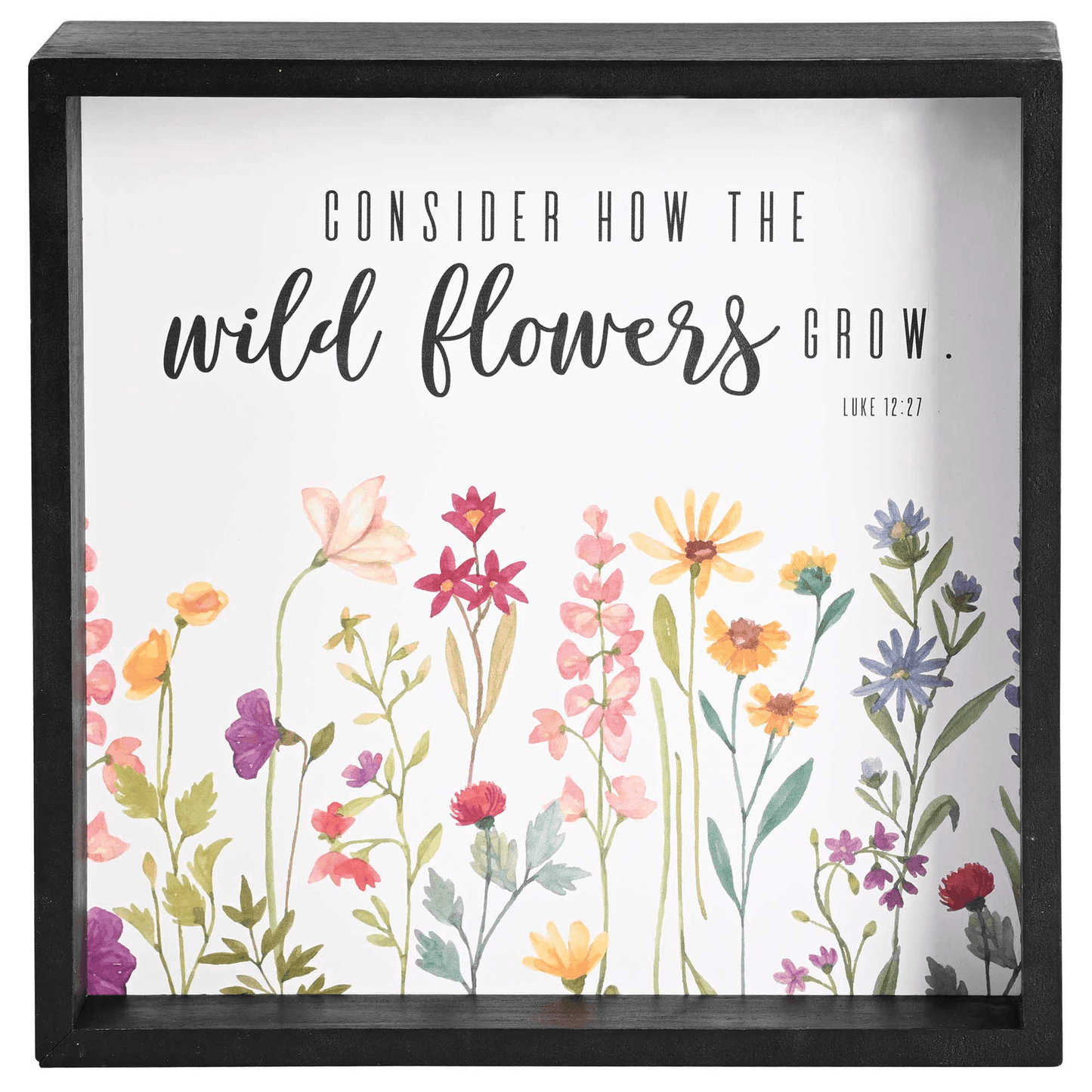 Reversible Wooden Tabletop Art - Consider The Wildflowers