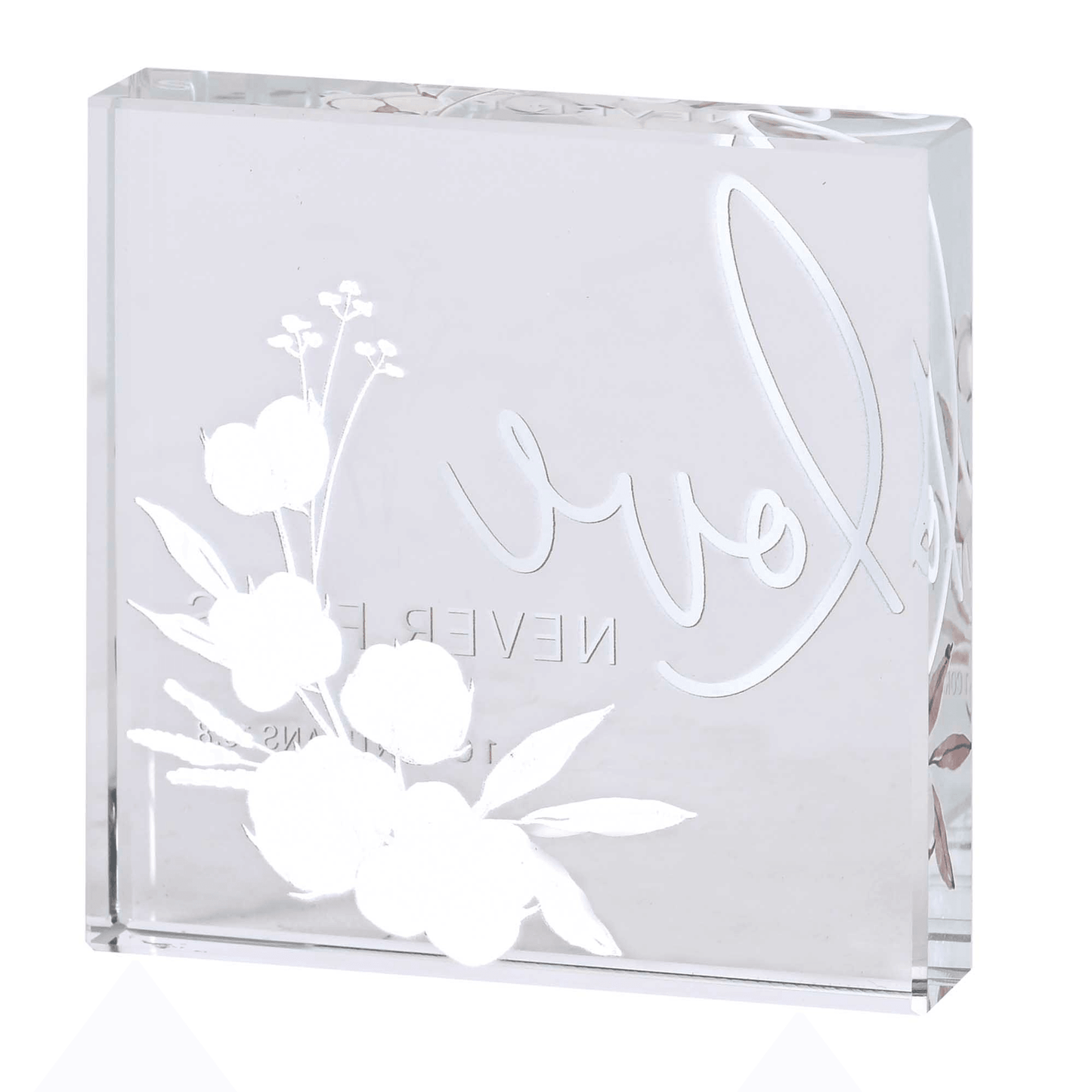 Timeless Love Never Fails Glass Plaque