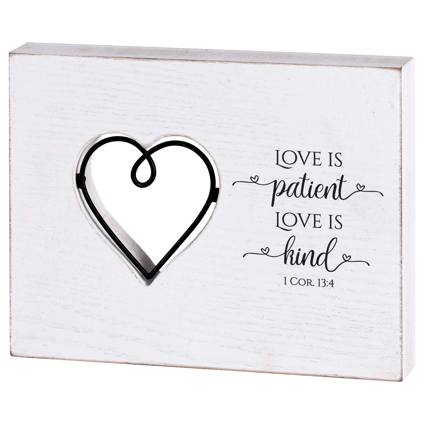 Love Is Kind Tabletop Wire Heart Plaque