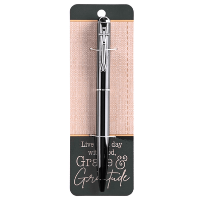 Elegant Black Pen With Gratitude Card Set