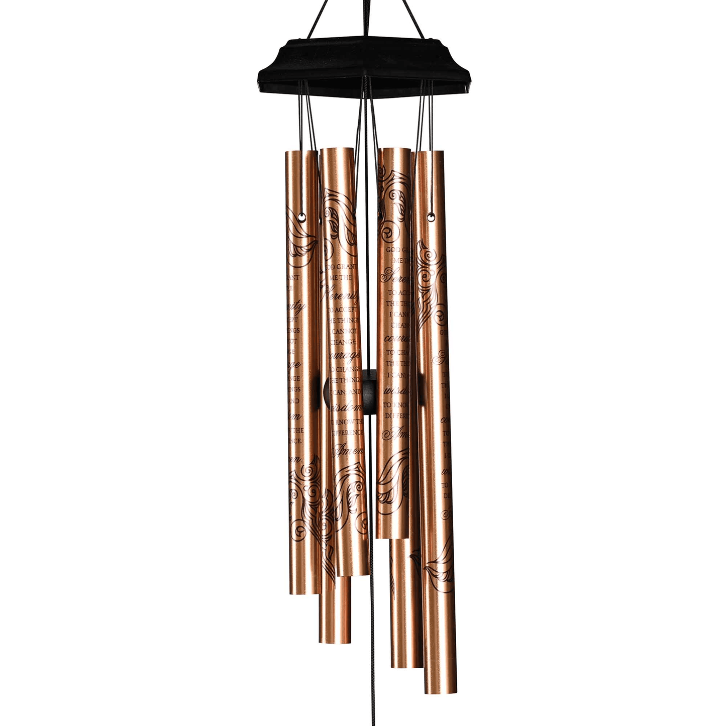 Bronze Serenity Prayer Wind Chime In Hexagonal Design