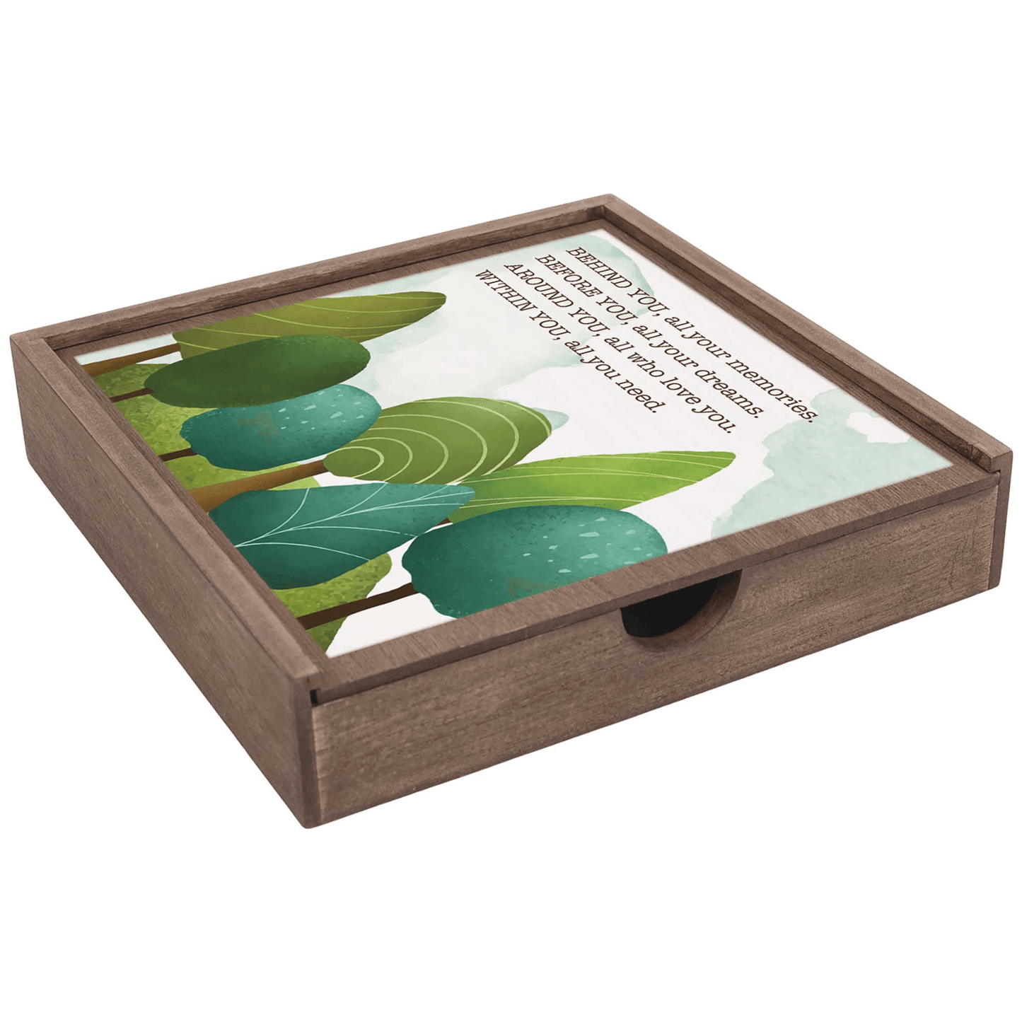 Whimsical Keepsake Box With Floral Artwork And Inspirational Quote
