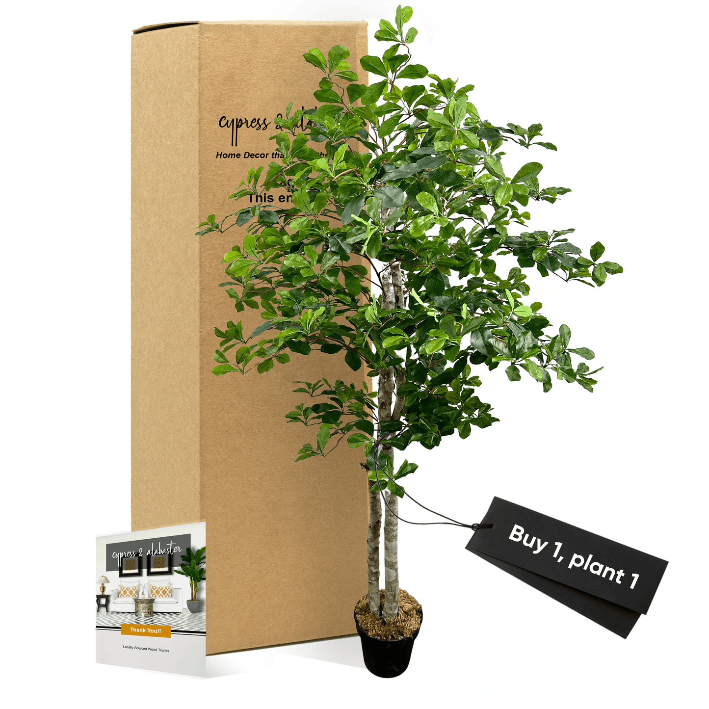 Handcrafted 5' Italian Black Olive Leaf Artificial Tree