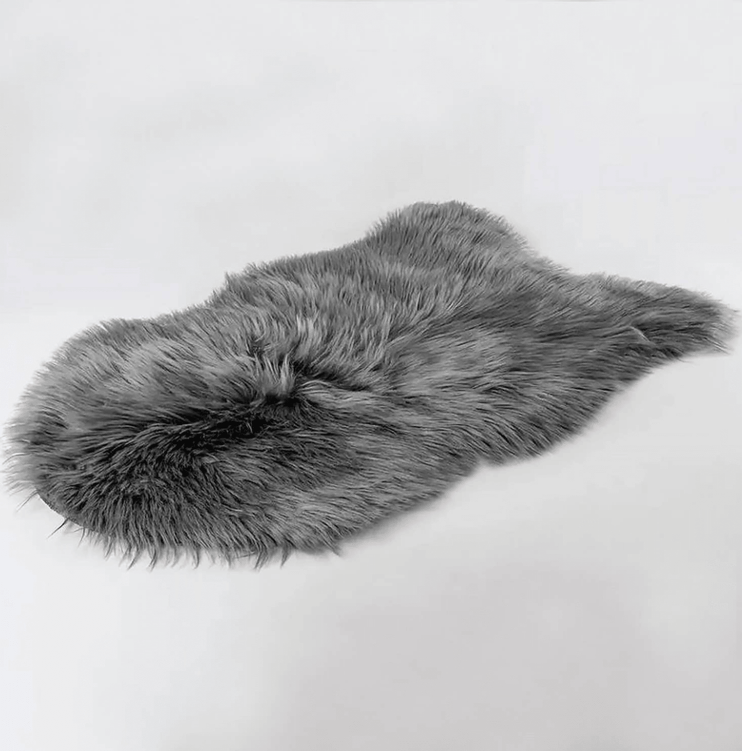 Luxury Grey Faux Sheepskin Rug - 2X3 Feet