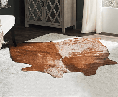 Premium Handmade Dark Brown Cowhide Area Rug - 6X7 Feet