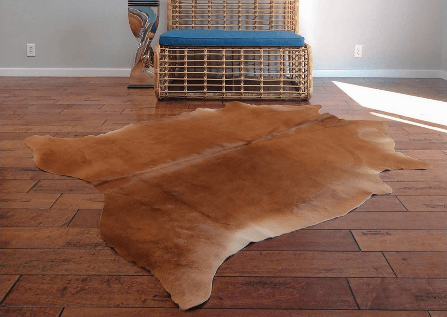 Premium Handmade Dark Brown Cowhide Area Rug - 6X7 Feet