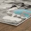 Turquoise Abstract Hand-Carved Soft Rug, 3'8" X 5'6"