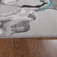 Turquoise Abstract Hand-Carved Soft Rug, 3'8" X 5'6"