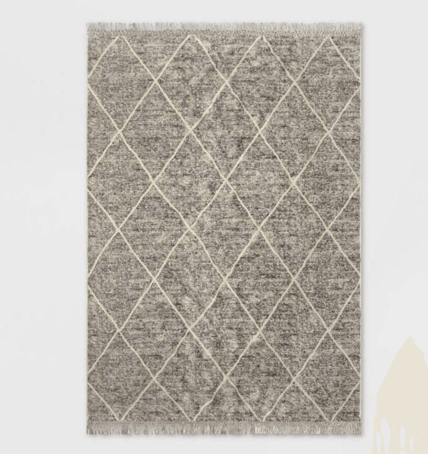 Silver Gray Diamond Flatweave Outdoor Area Rug - 7X10 Feet