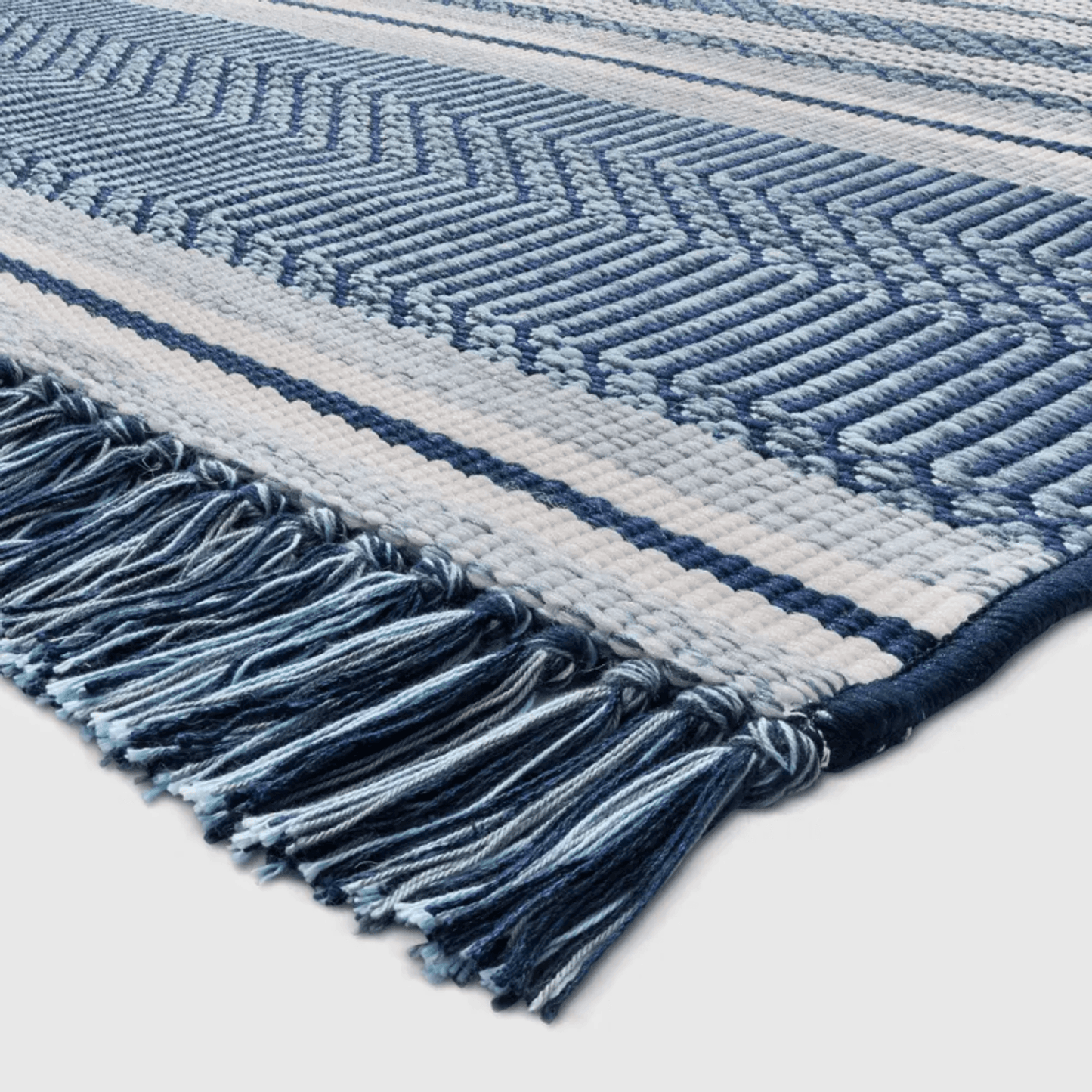 Blue Stripe 9X12 Feet Indoor Outdoor Area Rug