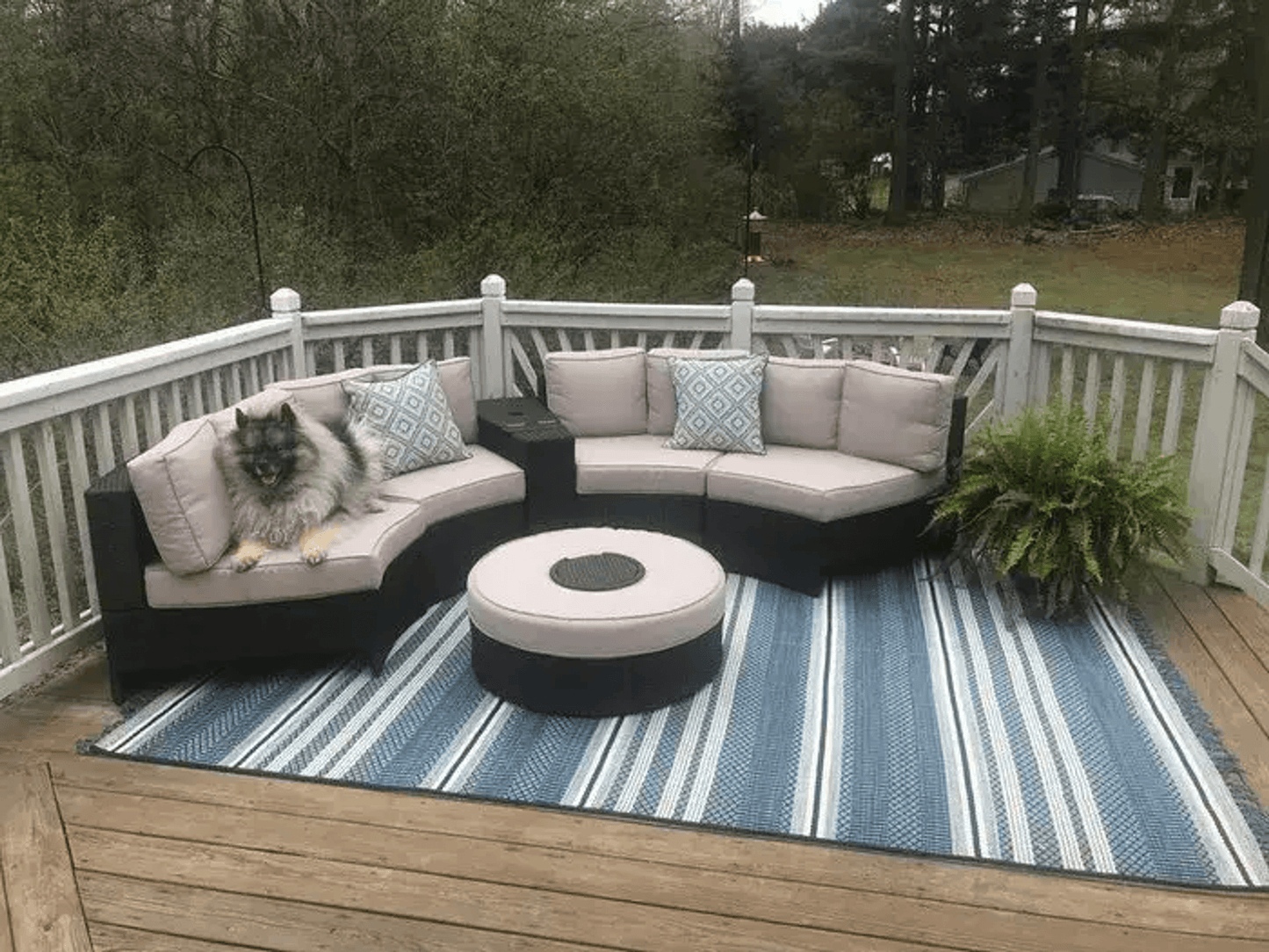 Blue Stripe 9X12 Feet Indoor Outdoor Area Rug