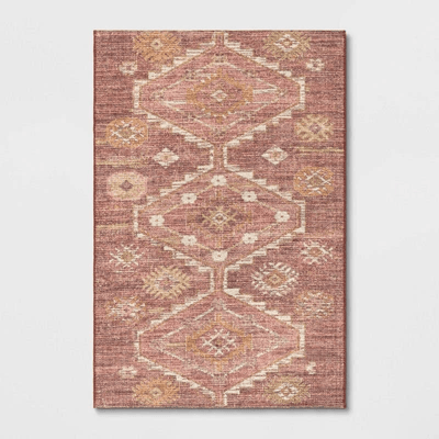 Rust Southbury 4X6 Feet Washable Diamond Persian Style Rug