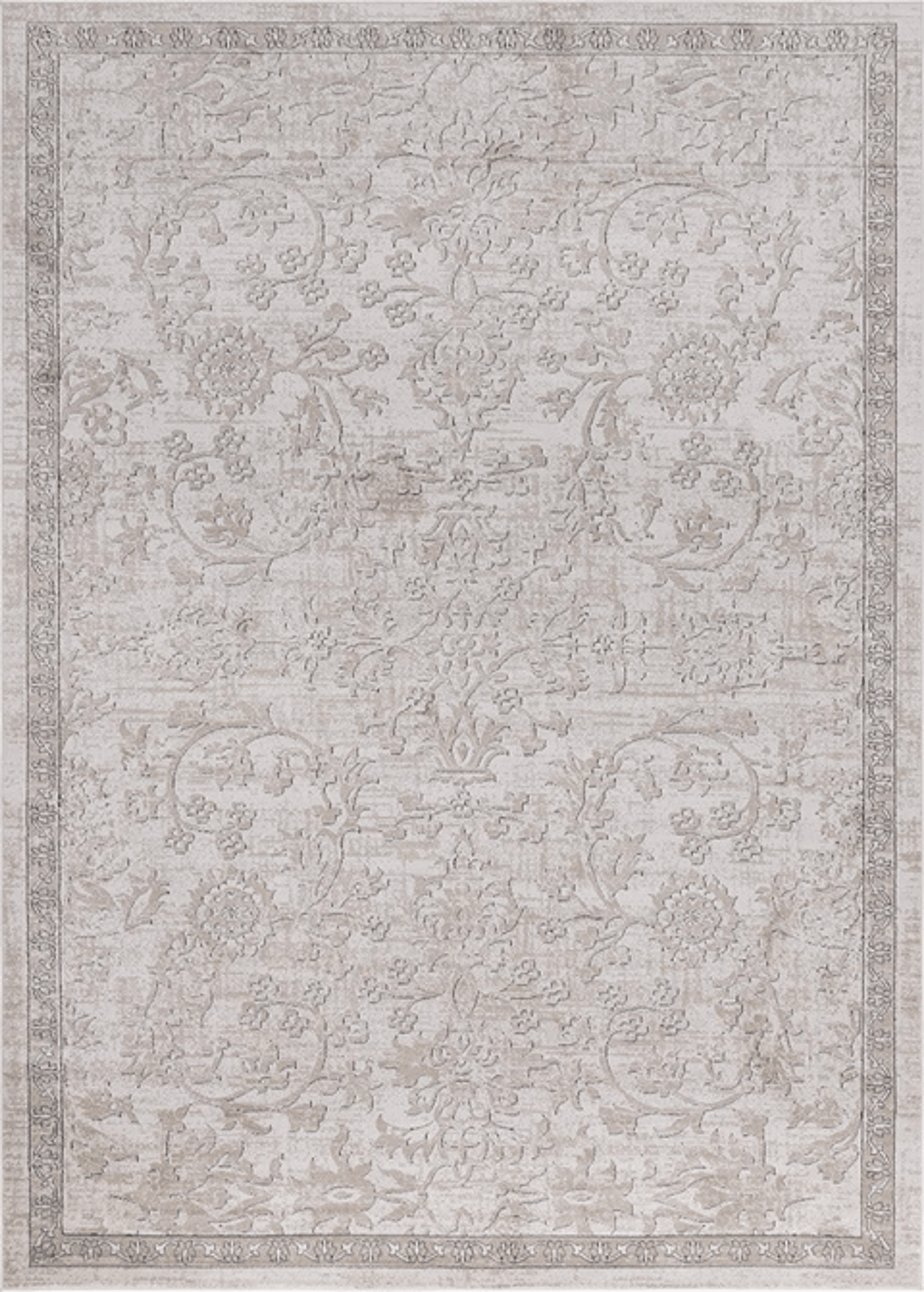 Distressed Vintage Persian Style Area Rug In Beige And Ivory, 10X14 Ft