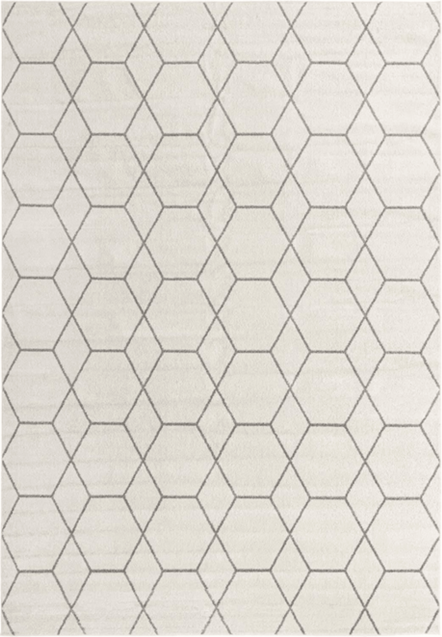 Ivory Grey Trellis Geometric Area Rug 10X14 Feet