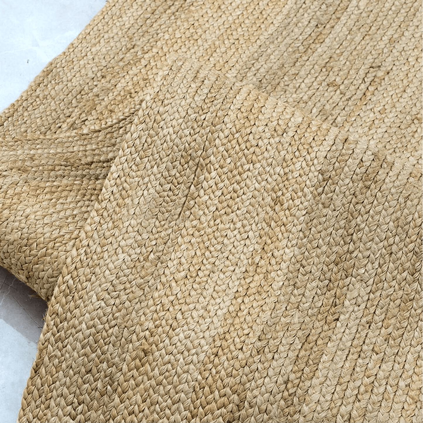 Ivory Natural Jute Hand-Woven Braided Door Mat Rug - 2X3 Feet