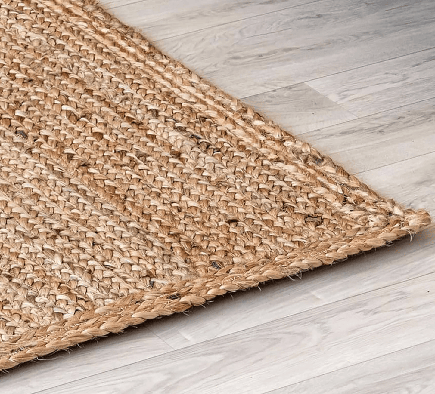 Beige Hand-Woven Jute Braided Door Mat - 2X3 Feet