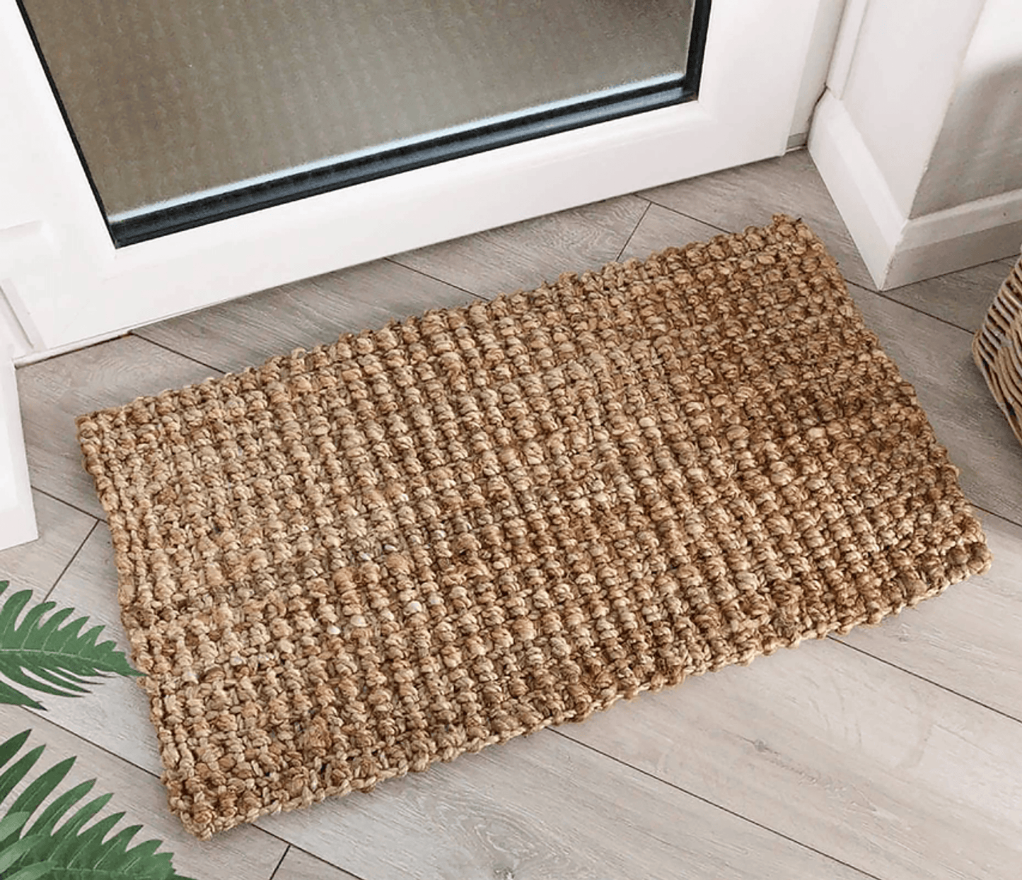 Elegant Beige Thick Chunky Jute Hand-Woven Farmhouse Rug – 2X3 Feet