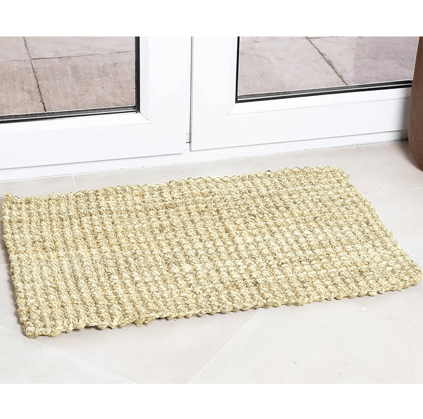 Ivory Thick Chunky Jute Hand-Woven Farmhouse Rug - 2X3 Feet