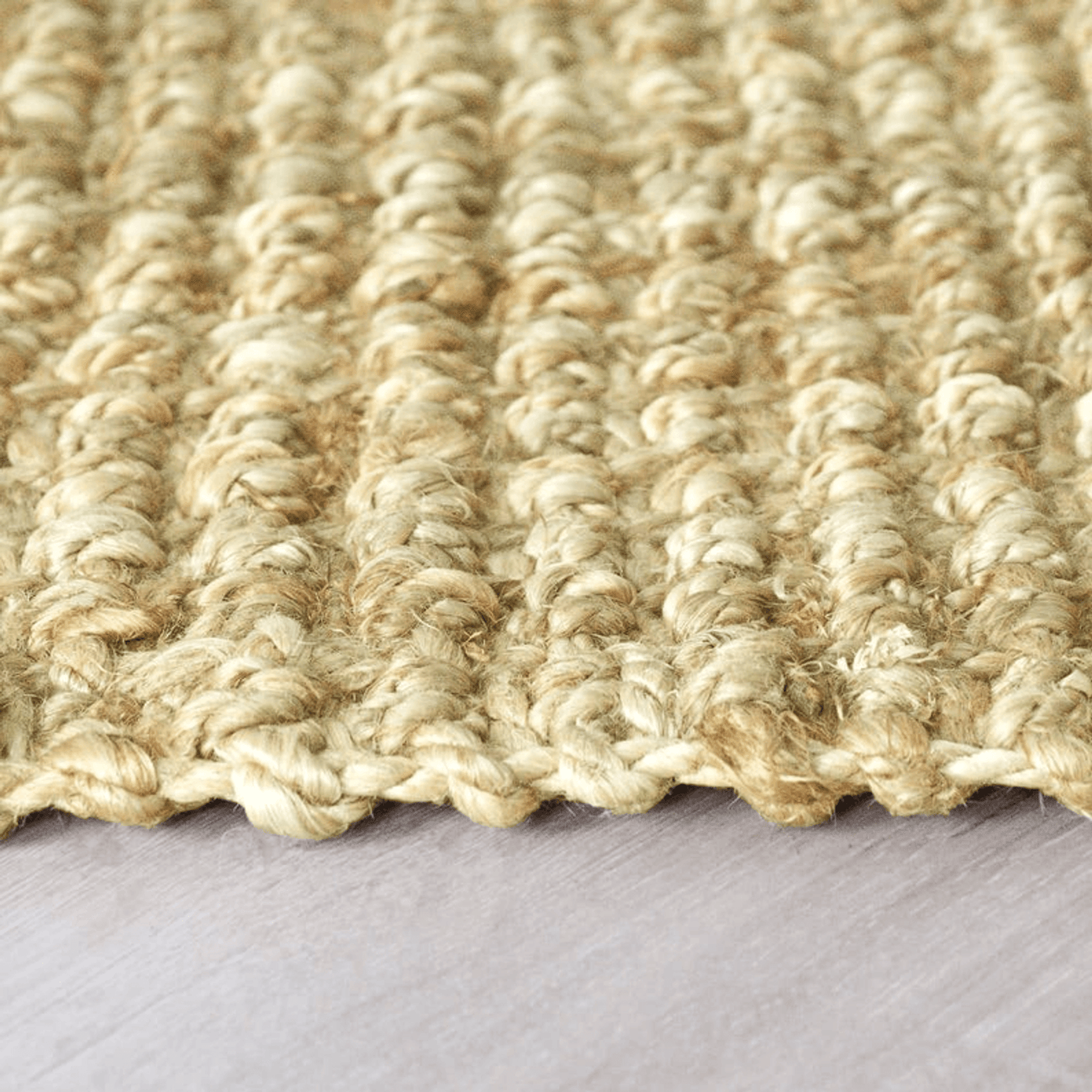 Ivory Thick Chunky Jute Hand-Woven Farmhouse Rug - 2X3 Feet