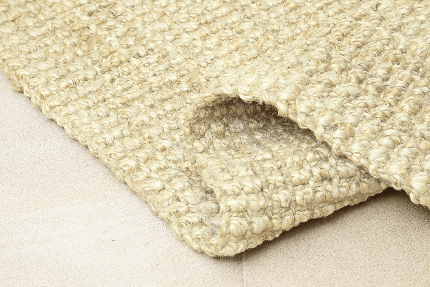 Ivory Thick Chunky Jute Hand-Woven Farmhouse Rug - 2X3 Feet