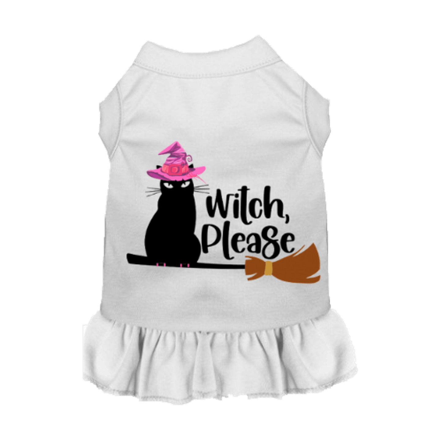 Witch Please Cat Sleeveless Dress with Ruffle