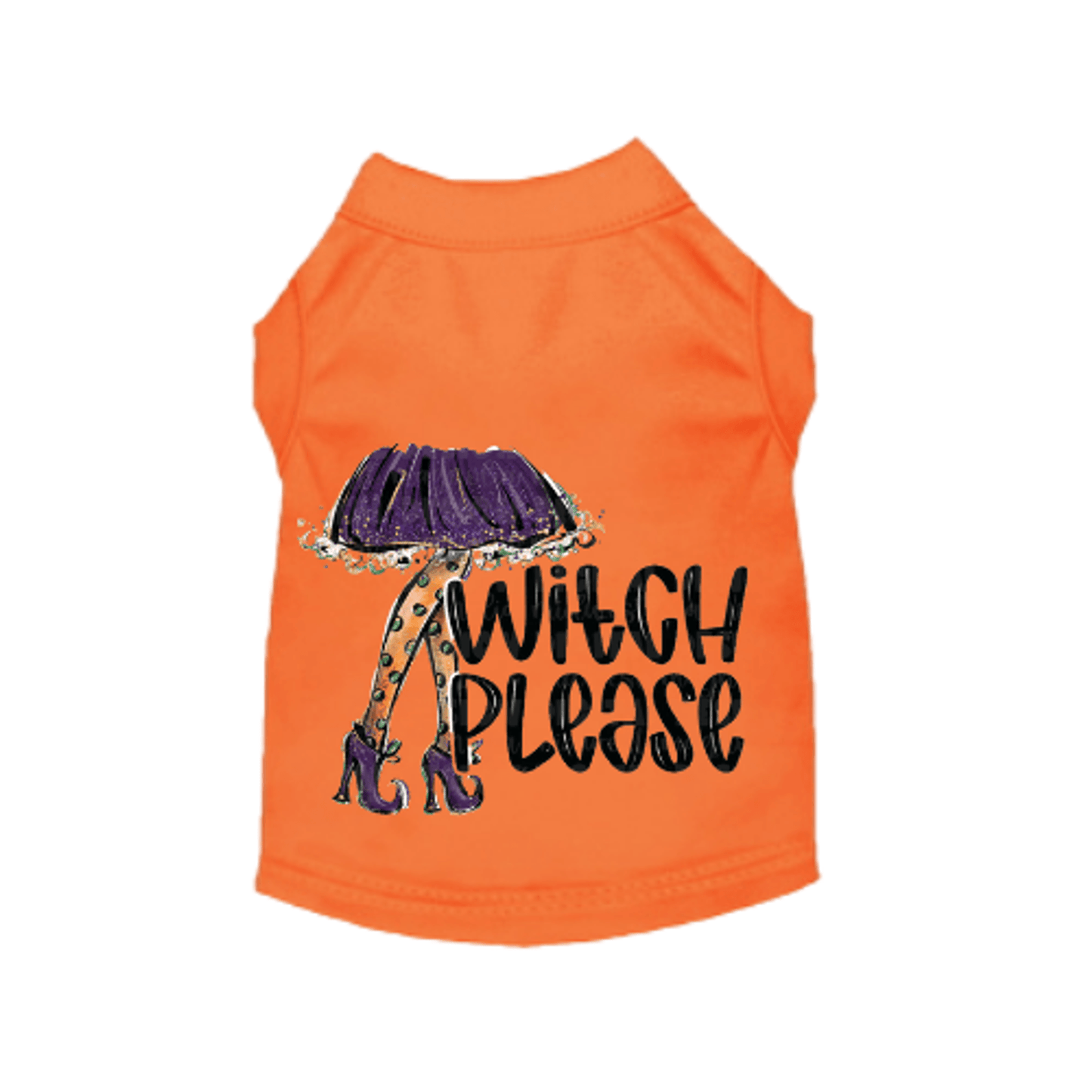 Witch Please Sleeveless Ruffle Dog Shirt for Halloween