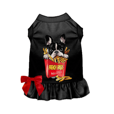 Ruffled Sleeveless Dog Shirt & Dress - Frenchie Fries Collection