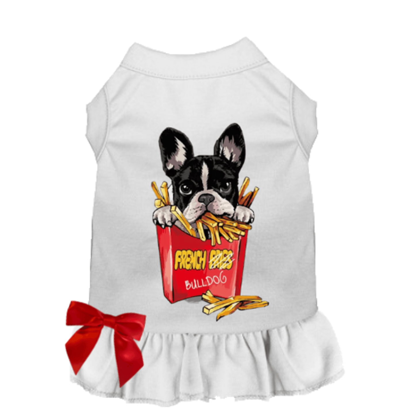 Ruffled Sleeveless Dog Shirt & Dress - Frenchie Fries Collection