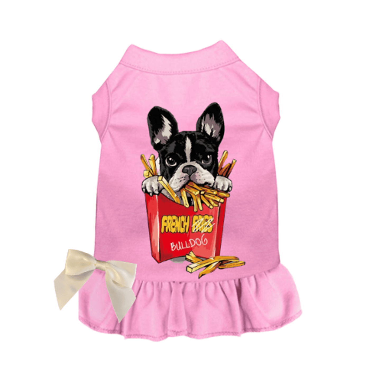 Ruffled Sleeveless Dog Shirt & Dress - Frenchie Fries Collection