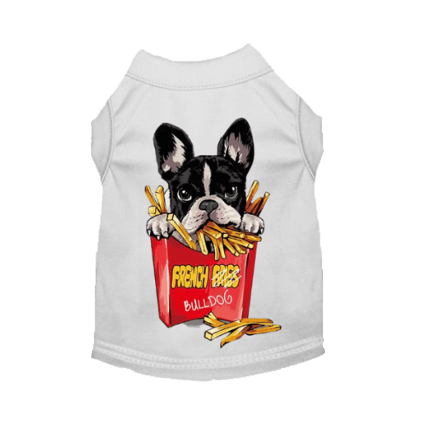 Ruffled Sleeveless Dog Shirt & Dress - Frenchie Fries Collection