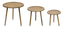 Rattan Accent Table Set - Three Sizes In Natural Wood