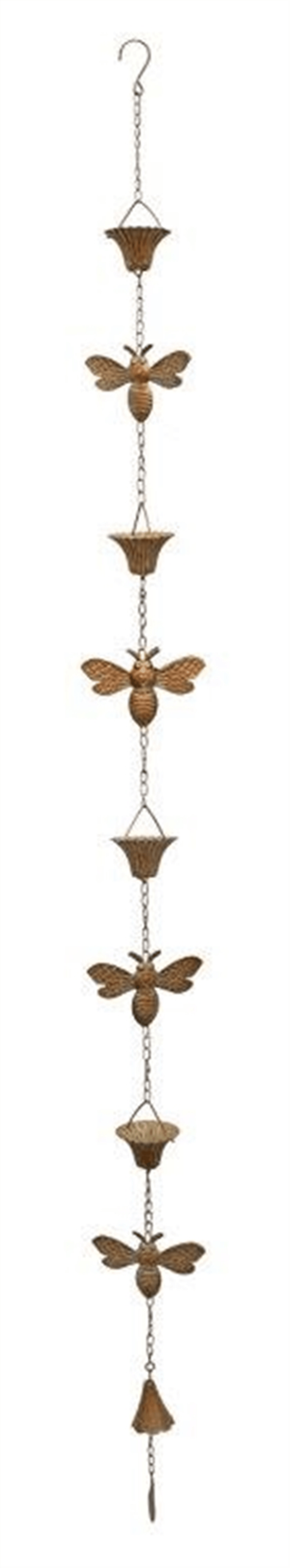 Copper Bumble Bee Rain Chain - 66.5 Inches