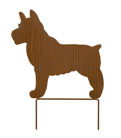 Whimsical Dog Silhouette Garden Stake In Rustic Copper Finish