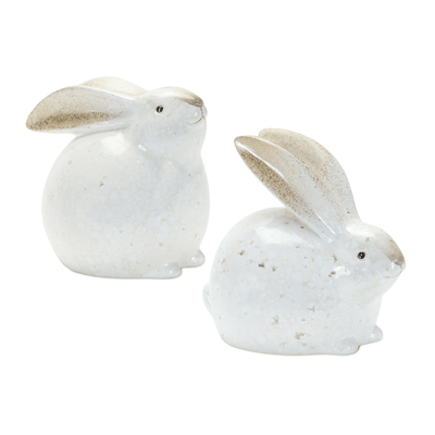 Terra Cotta Bunny Figurines Set Of 4