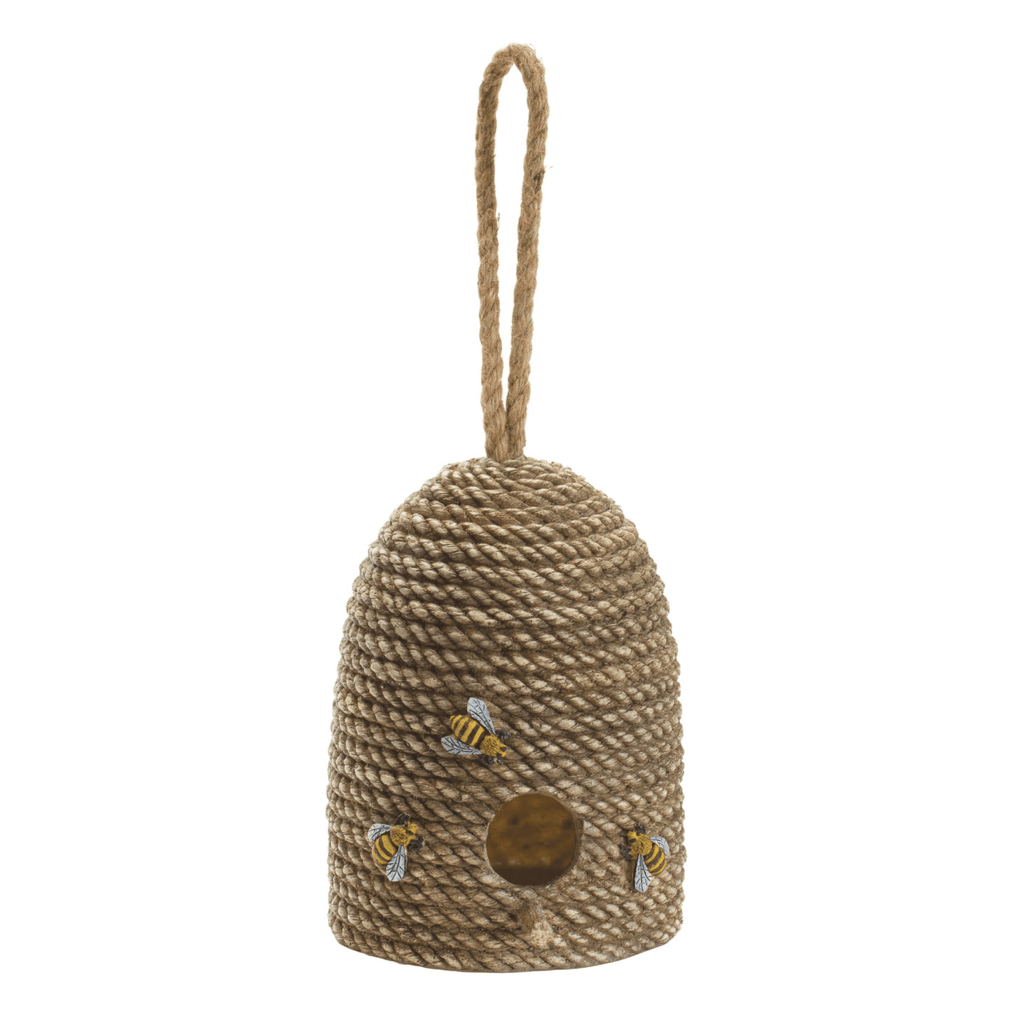 Bee Hive Hanging Décor With Faux Woven Rope Design