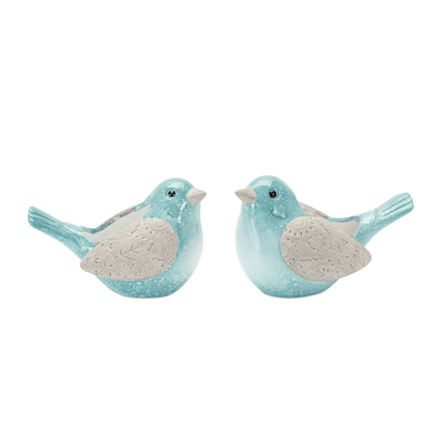 Elegant Blue Terracotta Bird Planter Set Of 2