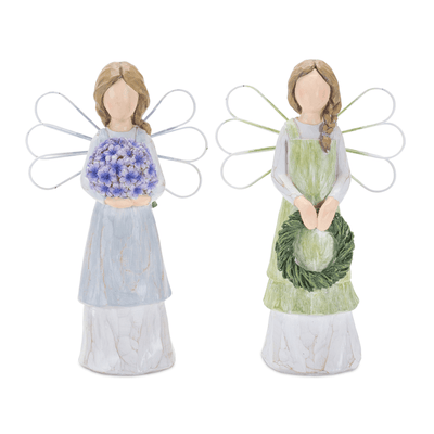 Elegant Angel Figurine Set In Assorted Designs - 7" H