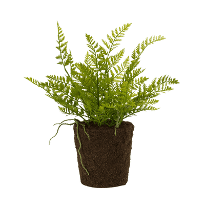 Lifelike Potted Fern Bush Set (15"H, Set Of 2)